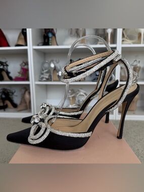 MACH & MACH Double Crystal Bow Heels 39.5